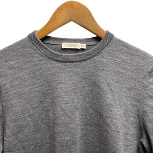 Suitsupply Men's Size Medium Gray Pure Wool Knit Crewneck Pullover Sweater euc